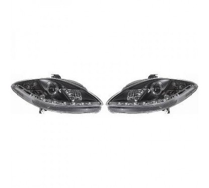 2x Phares avants noir Seat Altea / Leon (09-12)
