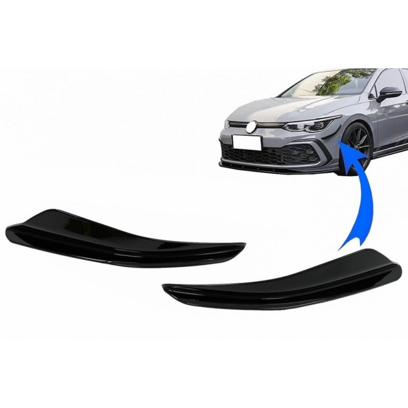 2x Rajouts d'ailes noir laqué adaptables sur VW Golf 8 GTI / R-Line (20+)