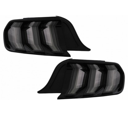 2x Feux arrière noir fumé adaptables sur Ford Mustang 6 (15-19)