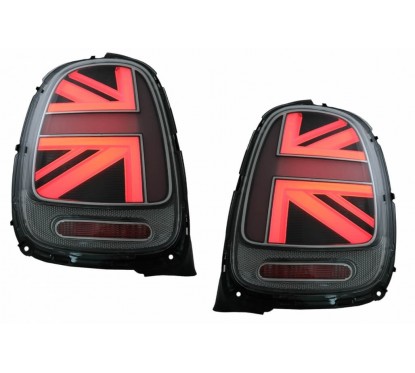 2x Feux arrière gris fumé Union Jack LED adaptables sur Mini F55 F56 F57 (2014-2020)