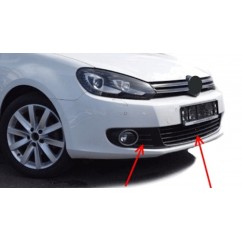 3x Grilles de pare chocs adaptables sur Volkswagen GOLF VI 6 Nid d'abeille Noir Brillant (08-12)