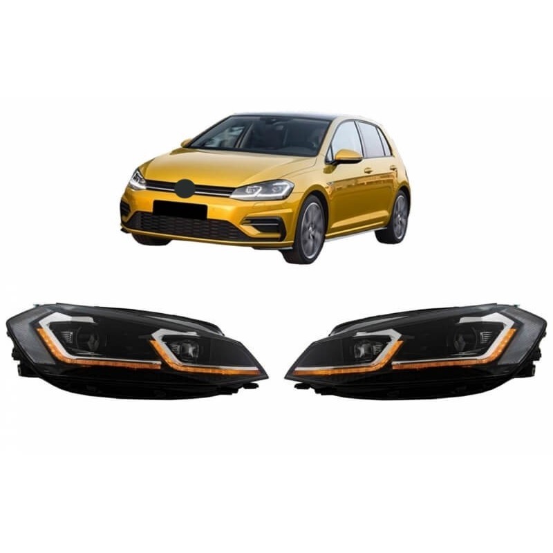 2x Phares LED adaptables sur Golf VII 7.5 Facelift Look R-Line ou GTI 17+ 2x Phares LED adaptables sur Golf VII 7.5 Facelift Look R-Line ou GTI 17+
