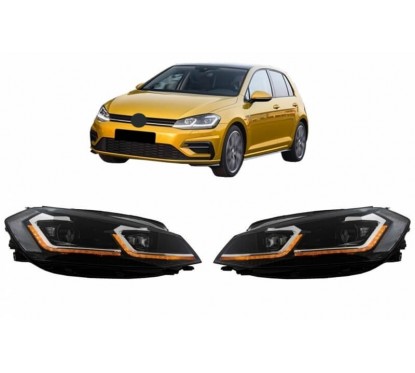 2x Phares LED adaptables sur Golf VII 7.5 Facelift Look R-Line ou GTI 17+