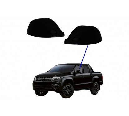 2x Coques rétroviseurs Noir brillant Vw Amarok (10-15) Multivan T5 (10-15) Transporter (16-18)