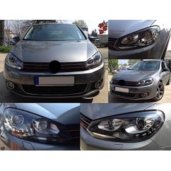 2x Phares LED adaptables sur Golf 6 VI look Xenon GTD GTI (08-12)