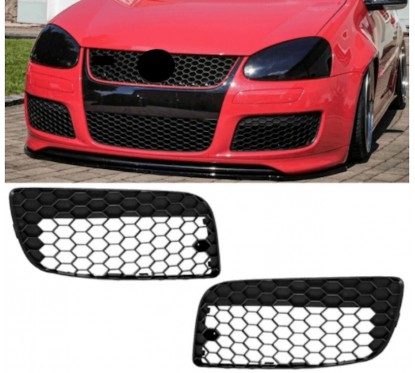 2x Grilles de pare choc avant adaptables sur Volkswagen Golf V 5 GTI (03-08)