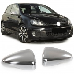 2X Coques retroviseur Volkswagen Golf VI Chrome 08-12