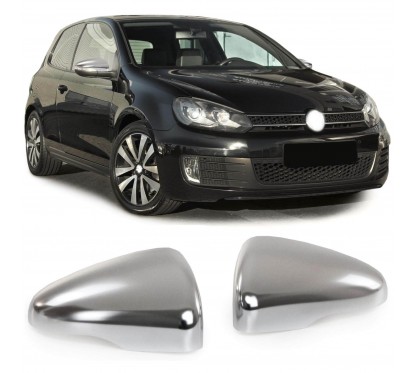 2X Coques retroviseur Volkswagen Golf VI Chrome 08-12