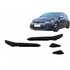 Rajout de pare-choc avant Noir brillant adaptable sur VW Golf VII 7.5 (17-20)
