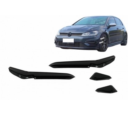 Rajout de pare-choc avant Noir brillant adaptable sur VW Golf VII 7.5 (17-20)