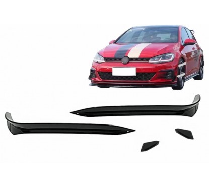 Rajout de pare-choc avant Noir brillant adaptable sur VW Golf VII 7.5 (17-20)