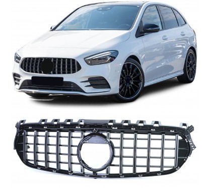 Calandre Noir et chrome Mercedes Classe B W247 Look Panamericana (20+) Avec Pack AMG