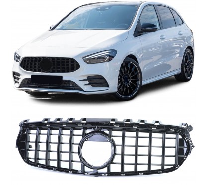 Calandre Noir Brillant Mercedes Classe B W247 Look Panamericana (20+) Avec Pack AMG