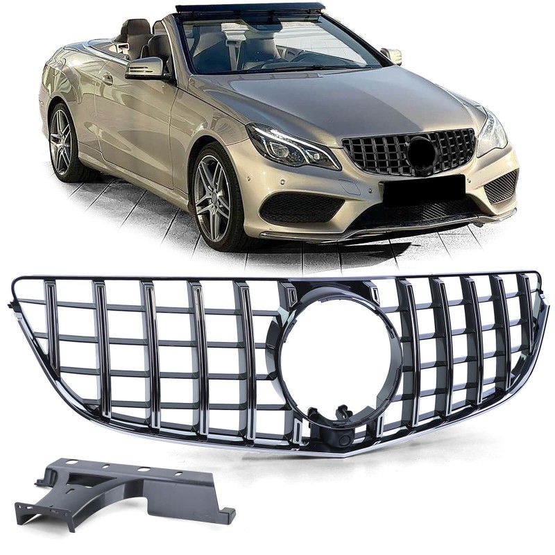 Calandre Mercedes Classe E Coupe Cabrio C207 A207 Facelift Panamericana (13-17) Noir et chrome