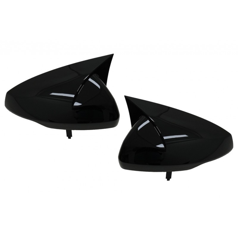 2x Coques rétroviseur noir brillant adaptable sur VW Polo (17-20)