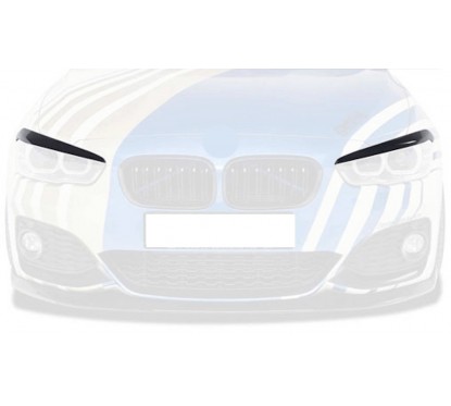 Sourcils phares avants noir brillant adaptables sur BMW série 1 F20/F21 15-19