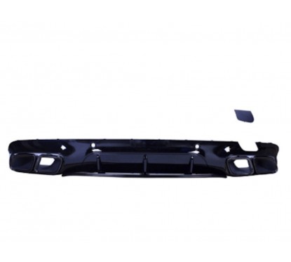 Diffuseur arrière noir brillant avec double embouts carrés Noir pour Mercedes CLS C257 (18+)