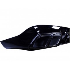 Diffuseur arrière noir brilant  avec double embouts carrés Mercedes CLS C257 18+