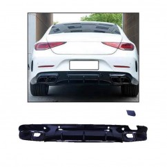 Diffuseur arrière noir brilant  avec double embouts carrés Mercedes CLS C257 18+