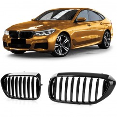 2x Grilles de calandre noire brillant adaptable sur BMW Série 6 G32 Gran Turismo (17-20) M Performance