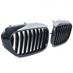 2x Grilles de calandre noire brillant adaptable sur BMW Série 6 G32 Gran Turismo (17-20) M Performance