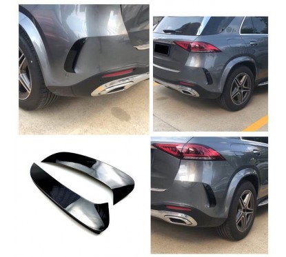 2x rajouts pare chocs arrière noir brillant adaptable sur Mercedes GLE W167 AMG 18+