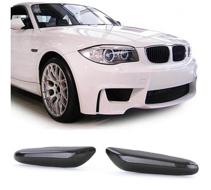 2x Clignotants ailes noir fumé adaptables sur BMW Série 1 E81 E82 E87 E88 (04-12)