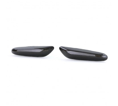 2x Clignotants ailes noir fumé adaptables sur BMW Série 1 E81 E82 E87 E88 (04-12)