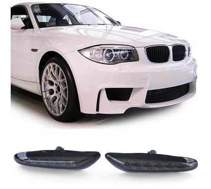 2x Clignotants ailes noir fumé adaptables sur BMW Série 1 E81 E82 E87 E88 (04-12)