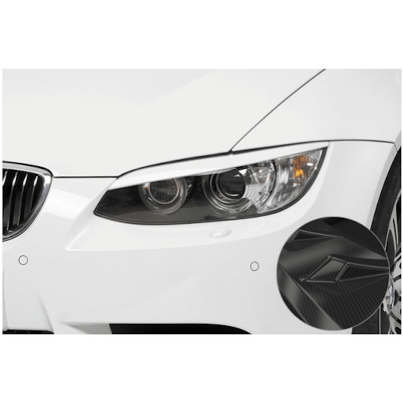 Sourcils phares avants carbone adaptables sur BMW Série 3 E92/E93 06-10