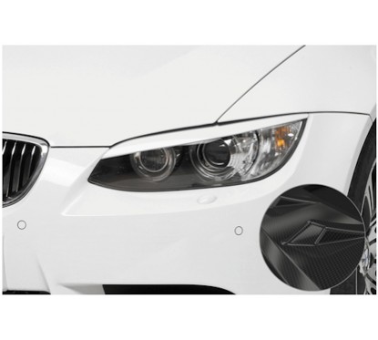 Sourcils phares avants carbone adaptables sur BMW Série 3 E92/E93 06-10