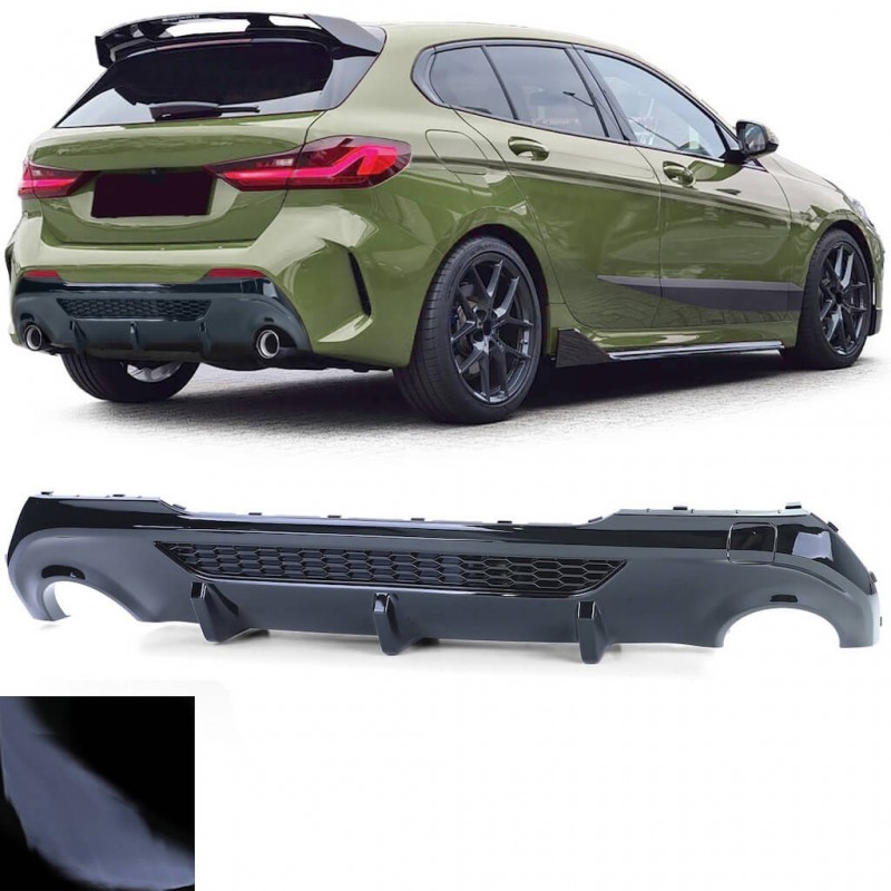 Diffuseur noir brillant adaptable sur BMW série 1 F40 19+