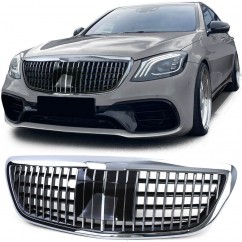 Calandre chrome et noir brillant adaptable sur Mercedes Classe S W222 13-20