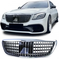 Calandre chrome et noir brillant adaptable sur Mercedes Classe S W222 13-20