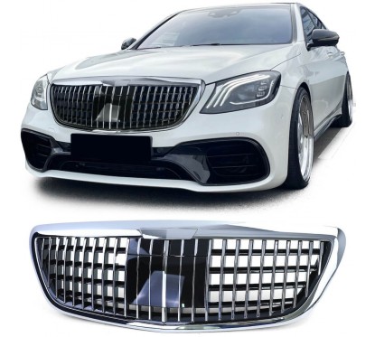 Calandre chrome et noir brillant adaptable sur Mercedes Classe S W222 13-20