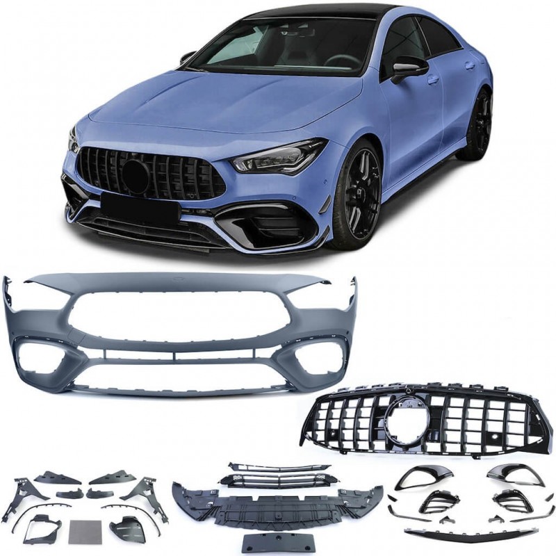 Pare chocs avant avec calandre Mercedes CLA C118 Look 45 AMG (19-23)