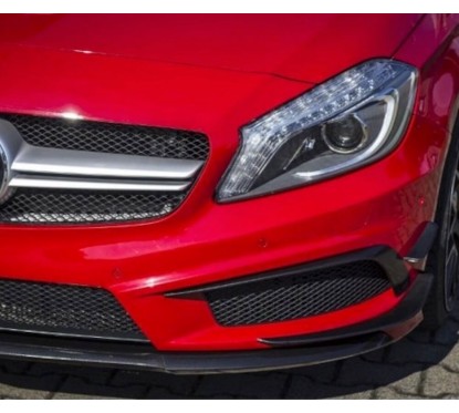 Inserts de pare choc carbone adaptable sur Mercedes Classe A W176 12-15 (Avec Pack AMG)