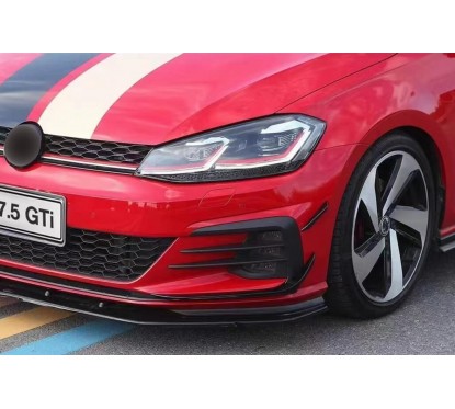 Rajout de pare-choc avant noir brillant adaptable sur VW Golf VII 7.5 GTI (17-20)