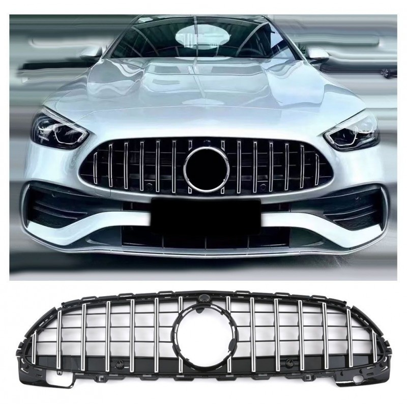 Grille de calandre Noir et chrome Mercedes Classe C W206 Panamericana (21+) Avec Pack AMG