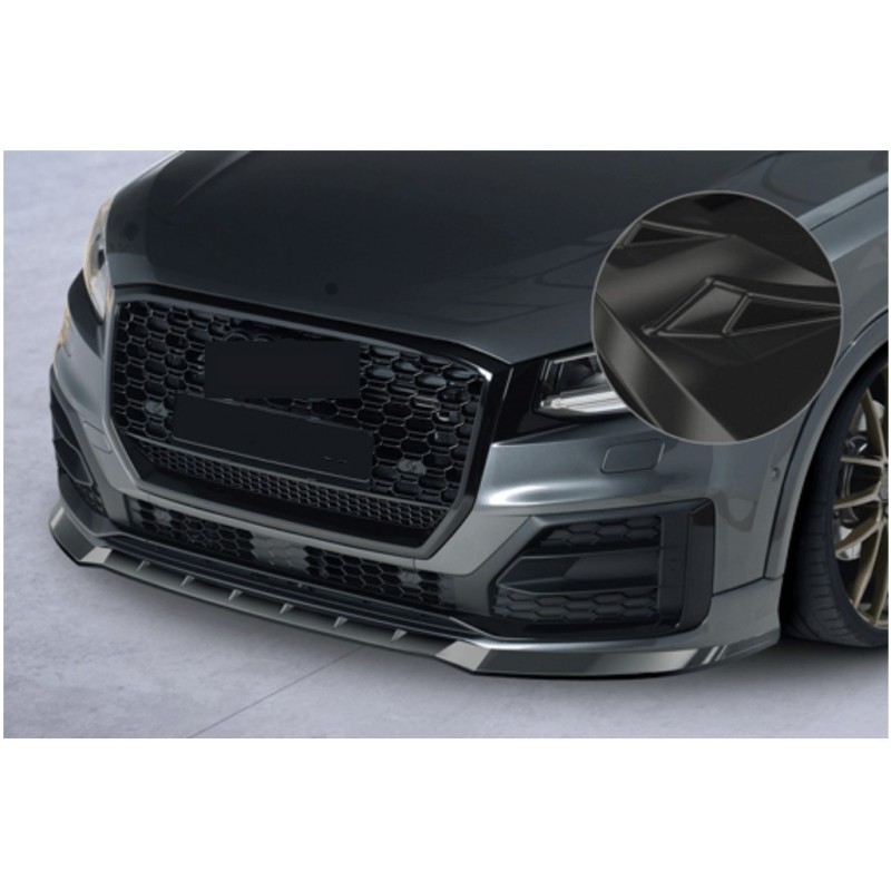 Rajout de pare-choc avant noir brillant adaptable sur Audi Q2 S-Line 16-20