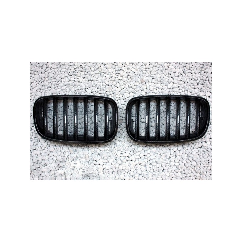 2x Grilles de Calandre BMW X6 E71 Carbone (06-13)