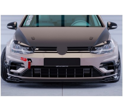 Rajout de pare-choc avant noir brillant adaptable sur VW Golf 7 R 17-21