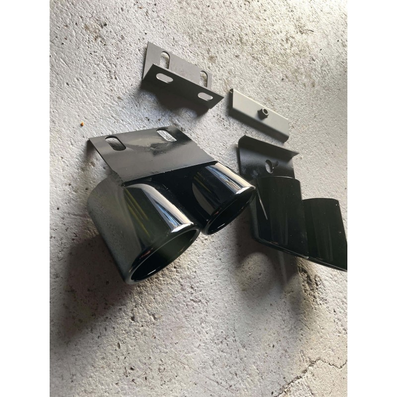 2x embouts d'échappements noir brillant Audi A3 8V (13-20)