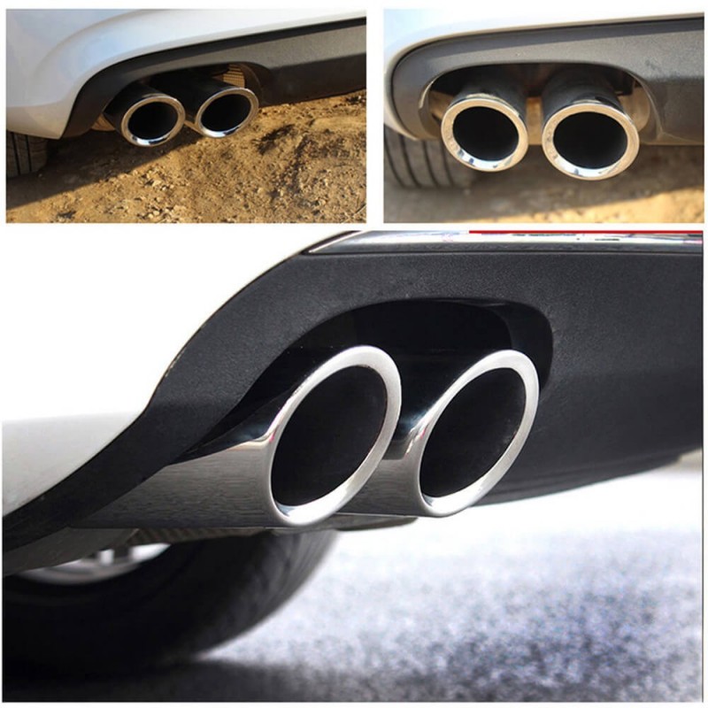 2x embouts d'échappements chromes Volkswagen Golf, Passat, Bora, Eos...