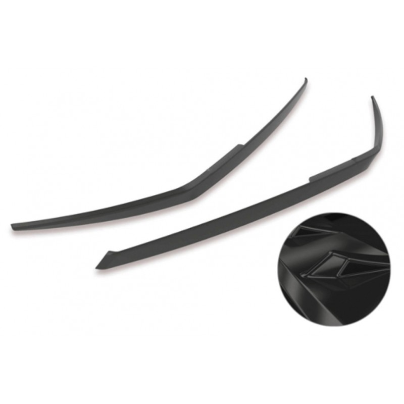 2x Sourcils phares avant noir brillant adaptables sur Renault Megane 2 (02-09)