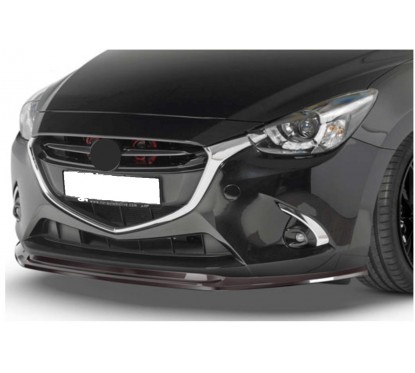 Rajout de pare-choc avant noir brillant adaptable sur Mazda 2 14-19