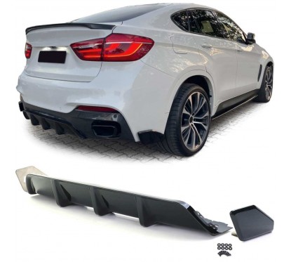 Diffuseur arrière noir brillant adaptable sur BMW X6 F16 14-19