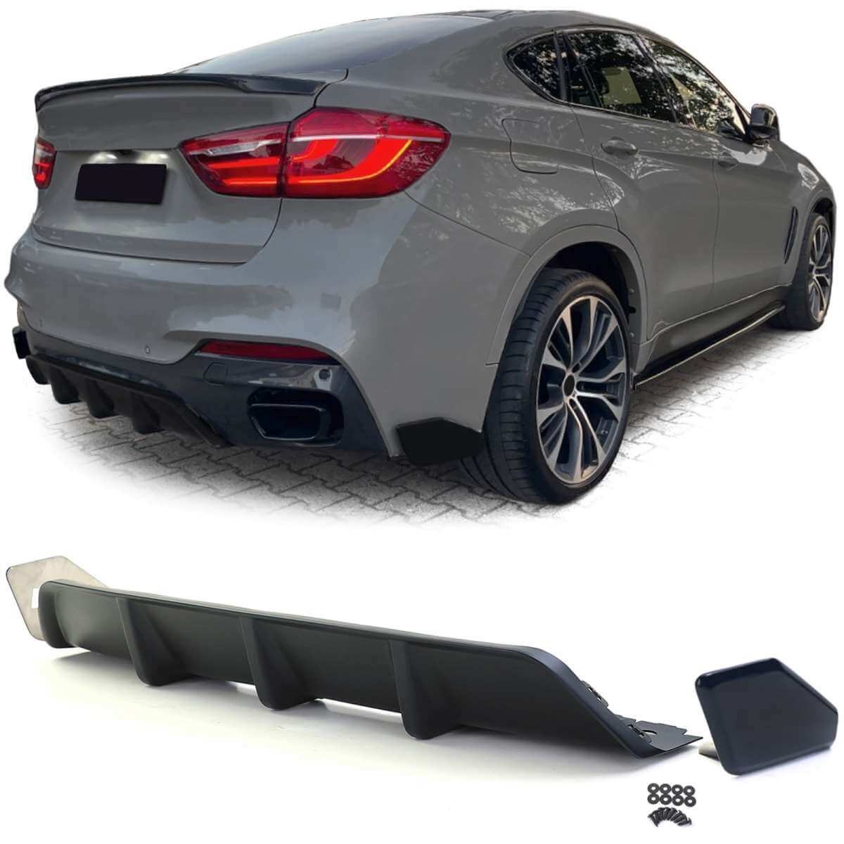 Diffuseur arrière noir mat adaptable sur BMW X6 F16 de 2014 à 2019