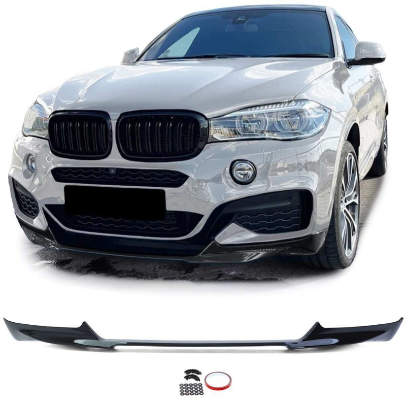Rajout de pare choc avant noir brillant adaptable sur BMW X6 F16 14-19