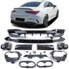 Diffuseur arrière et embouts d'échappement noir brillant adaptable sur Mercedes CLA C118 19+